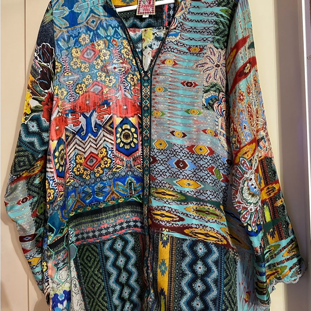 Johnny Was Multicolor Boho Top